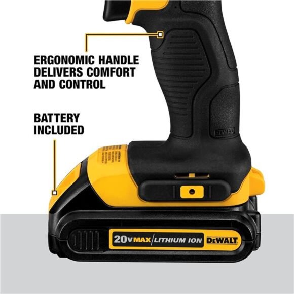 20V Max Cordless Drill/Driver Kit, Includes 2 Batteries and Charger (DCD771C2) - Picture 4 of 7